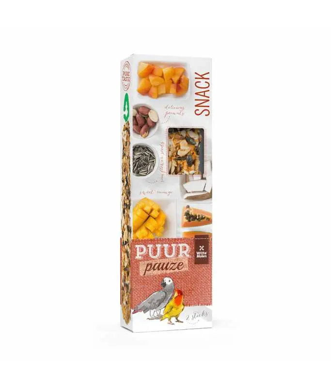 WitteMolenPuurPauzeStickswithPapaya&ApricotforLovebirds&Parrots140g[Weight-140g]