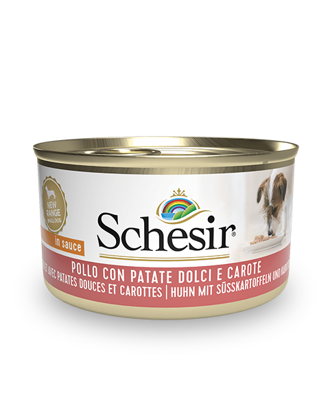 Schesir Dog Wet Food Can-Chicken with Potatoes and Carrots - (Min Order 85g- 14pcs)Weight: 85g
