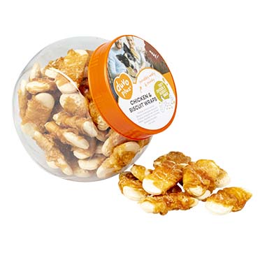 [LR12463] Duvo+ Meat! Chicken & Biscuit Wraps Treat Pouch 400g