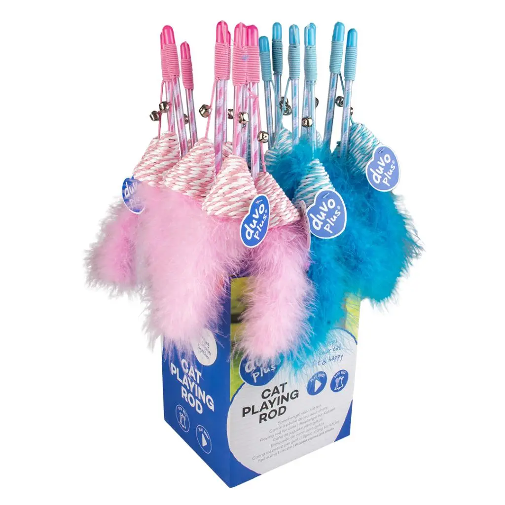 [LR12060] Duvo+ Catchy Snake Mixed Colors Playing Rod Cat Toy - 45cm