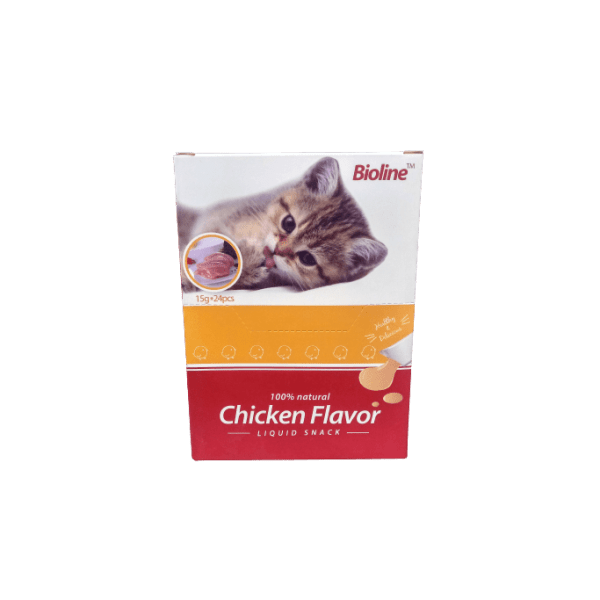 [6970117123319] Bioline Chicken Savory Pouch Cat Treats - 15g x 24