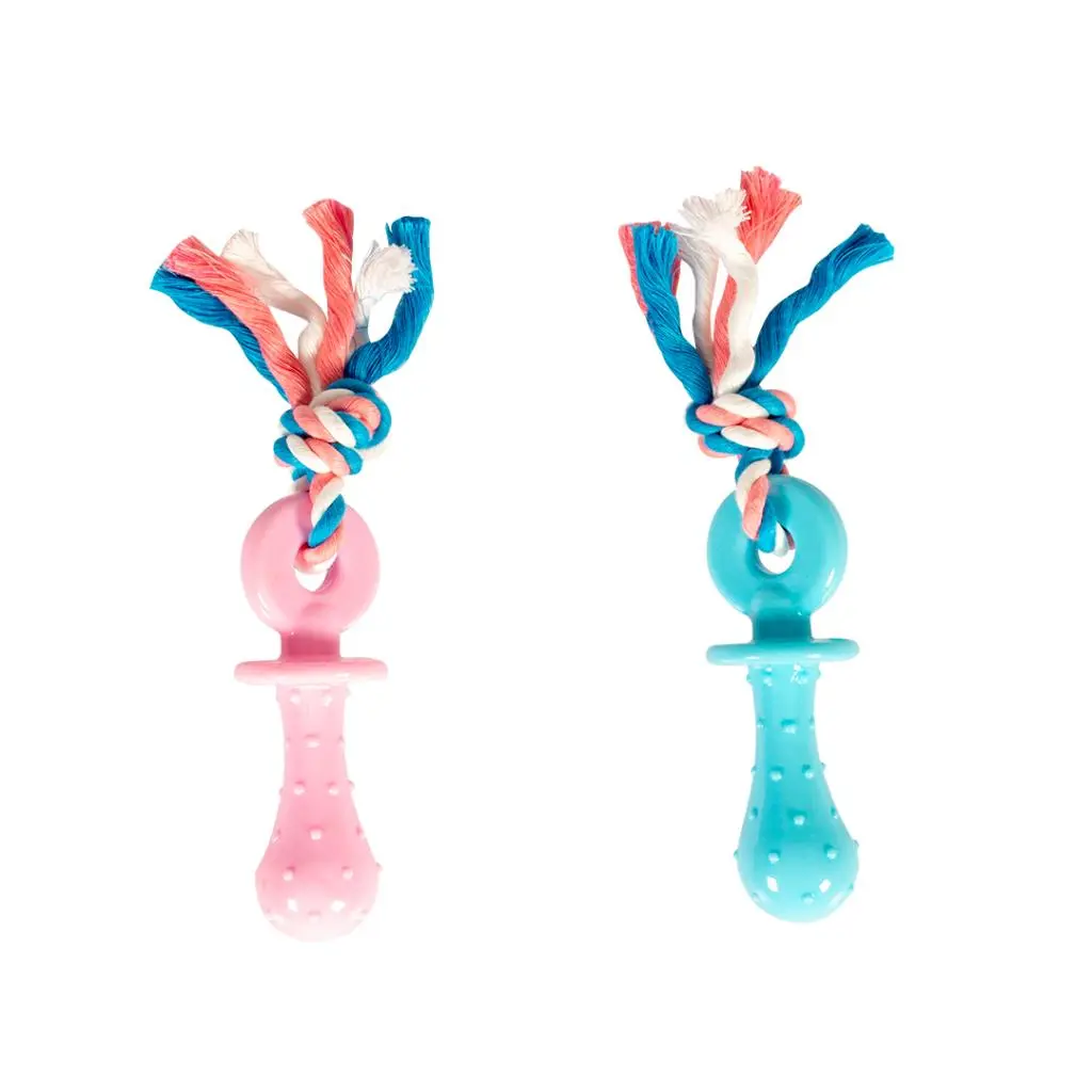 [LR11431] Duvo+ TPR Teether with Cotton Rope Puppy Toy - 18cm