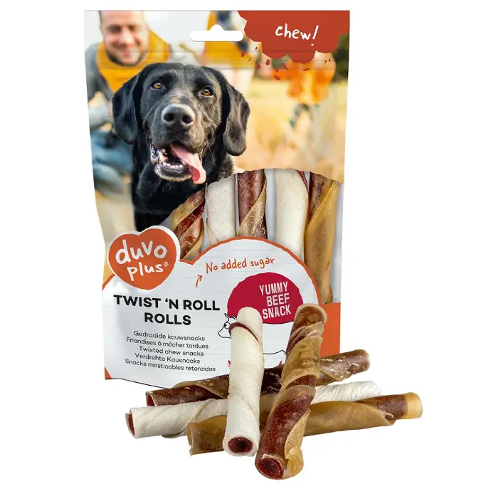 Duvo Twist N Rolls Beef - 12.5cm - 5Pcs / 20cm - 2PcsCount: 5, Length: 12.5cm