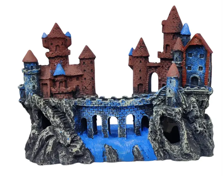 Karis Miniature Stone Castle Shelter – Realistic Aquarium Ornament KS-90073 | 24 x9 x 18.5cm