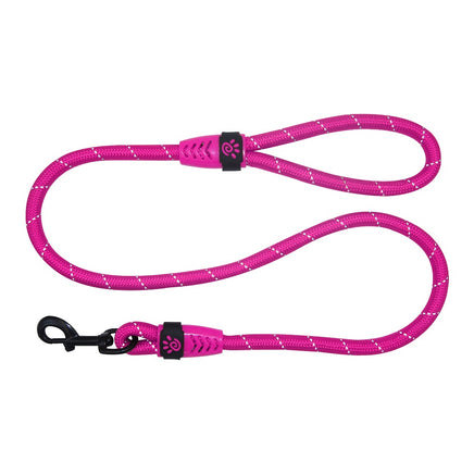 Doco Reflective Rope Leash With Plastic Encased Handle Loop (1/2" Width) - 6ft - Large - DCROPE2072[Color - Black]