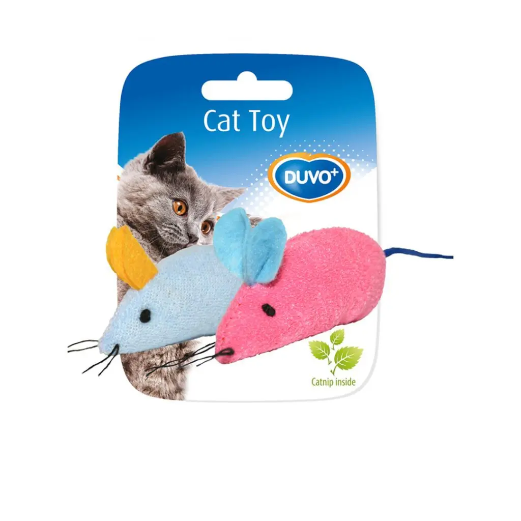 [LR1717019] Duvo Assortment of Mice Blue/Pink 2pcs - 6 x 5 x 3cm [Dimension - 6 x 5 x 3cm]