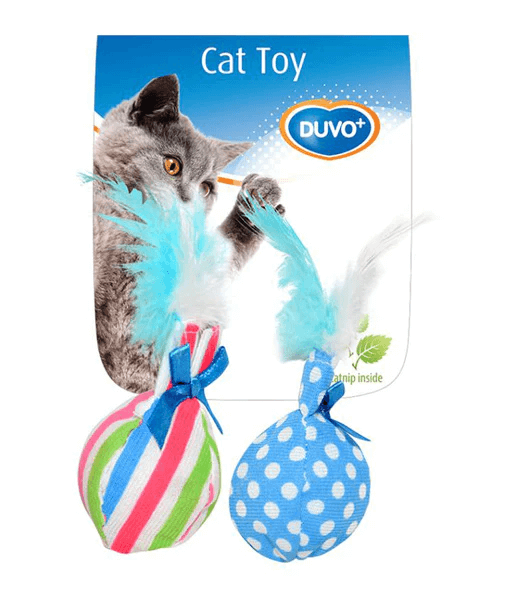 Duvo Assortment Balls With Feather Mixed Colors 14 x 8 x 4cm[Dimension - 14 x 8 x 4cm]