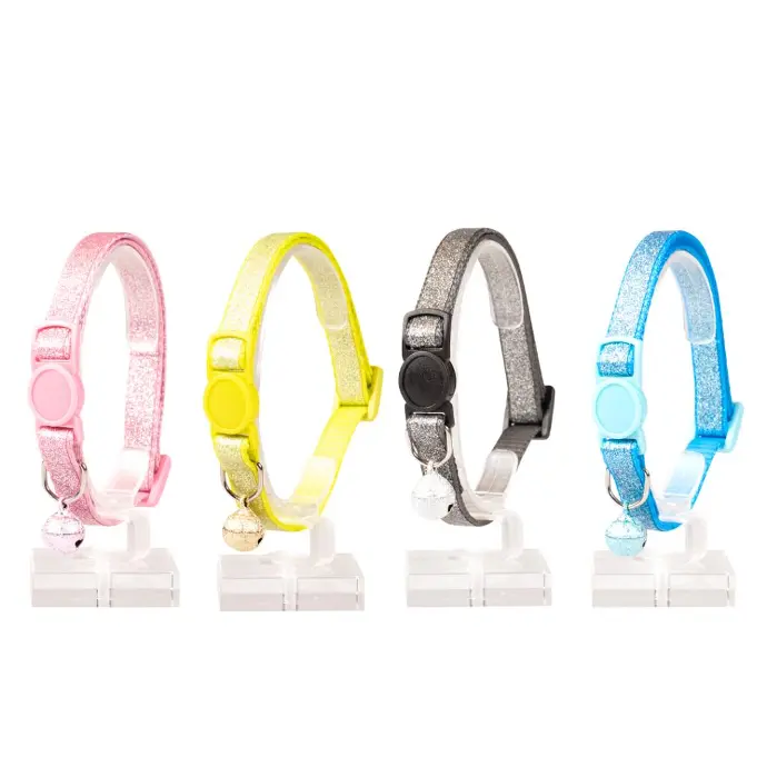[LR11176] Duvo Cat Collar Nylon Mixed Colors 20 - 30cm / 10mmTexture - Glitter-1pc