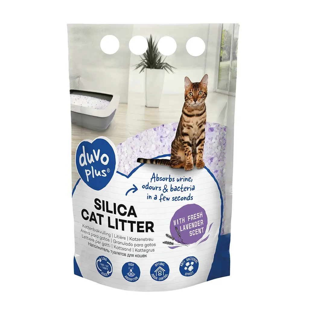 Duvo Premium Silica Cat Litter 5LFragrance/Flavour: Lavender