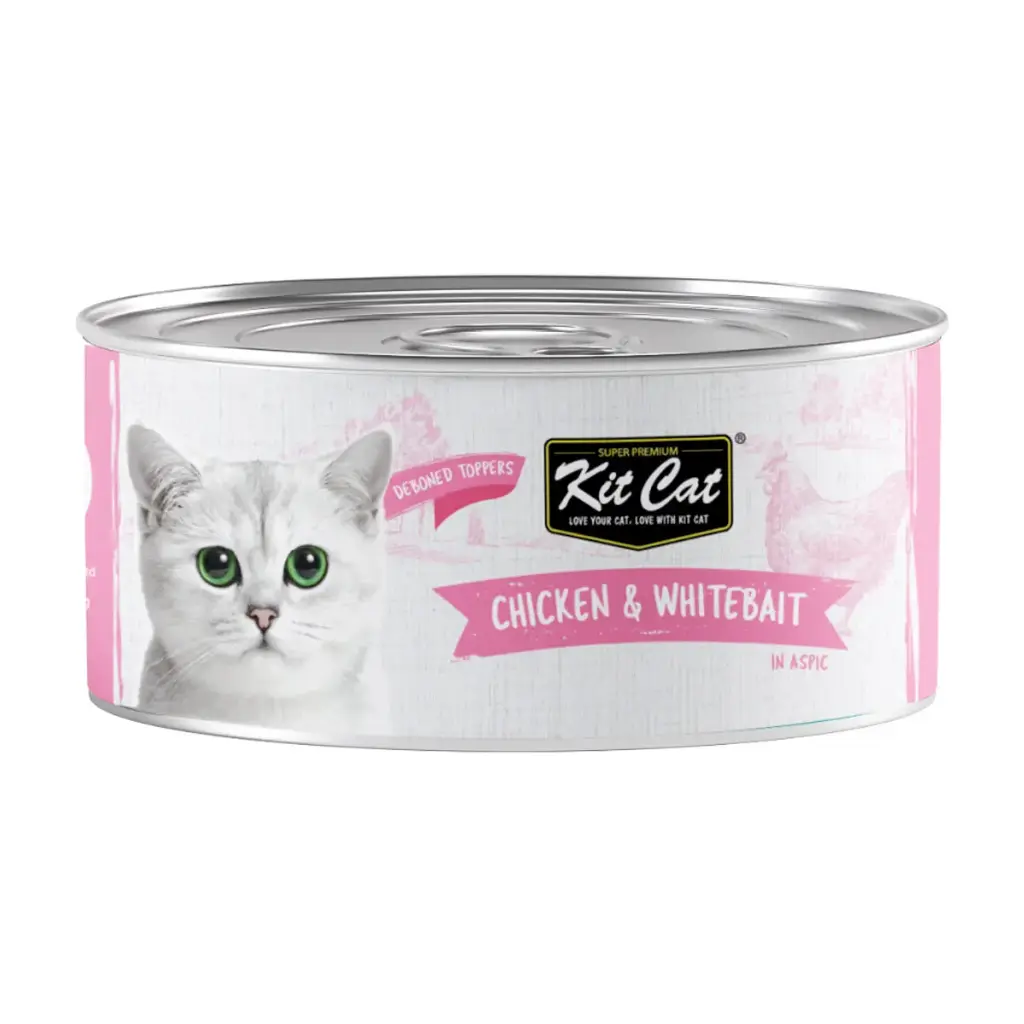 [4127] Kit Cat Canned Cat Food Chicken & Whitebait Wet Cat Food Can 80g