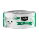 Kit Cat Grain Free Wet Cat Food Topper Tuna & Shrimp Wet Cat Food Can 80g