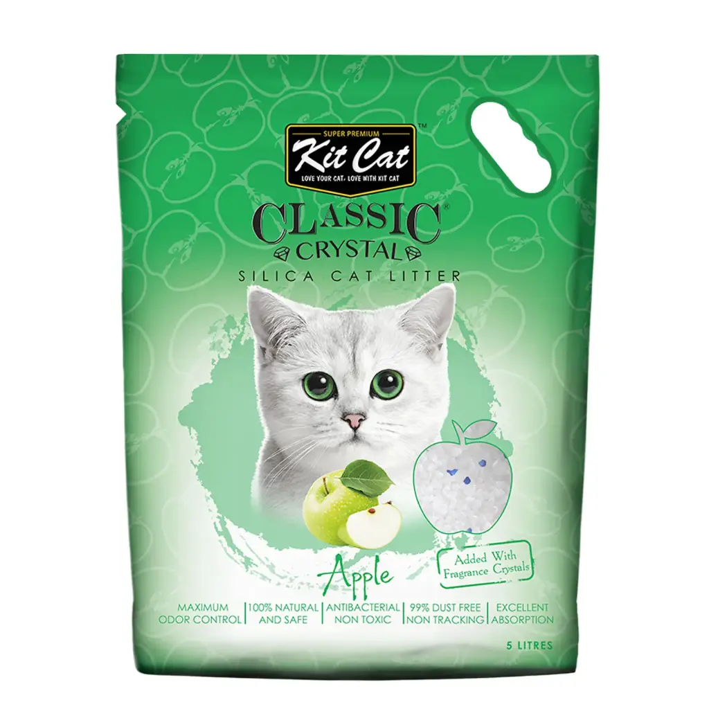 [8517] Kit Kit Cat Classic Crystal Cat Litter – Apple (5 Litres) (Cat) – 5 L