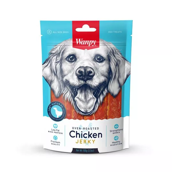 Wanpy Chicken Jerky Treat Pouch 100g