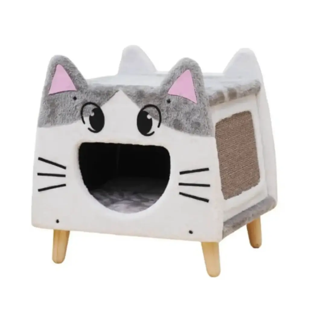 [HY230288] Catry Lovely Cat House with Sisal Scratcher - 45cm