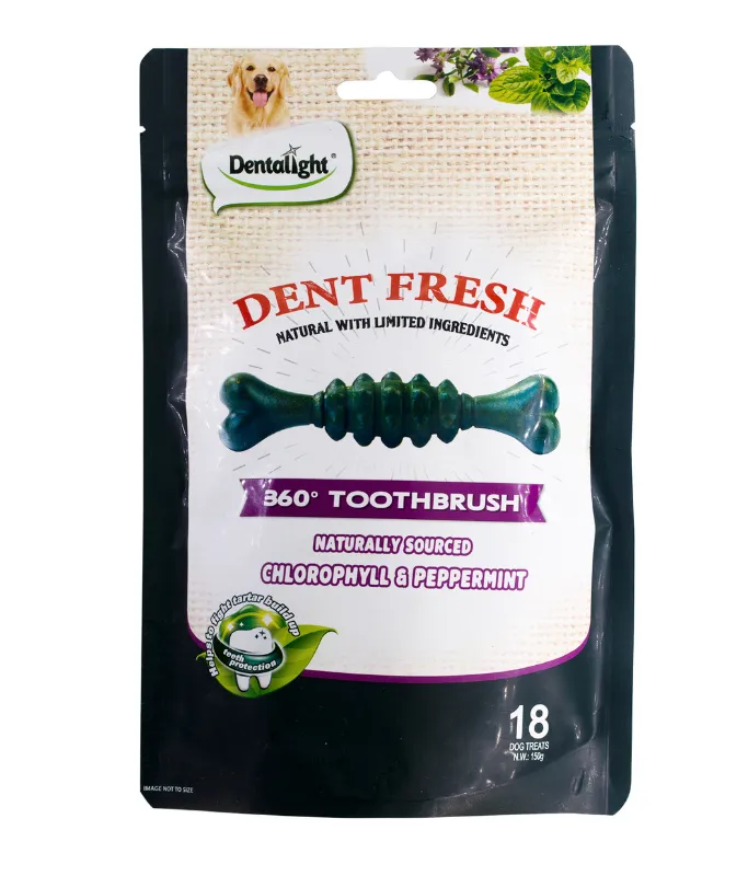 [DL08209] Dentalight Dent Fresh 360 Fresh Breath Dog Treats - 150g