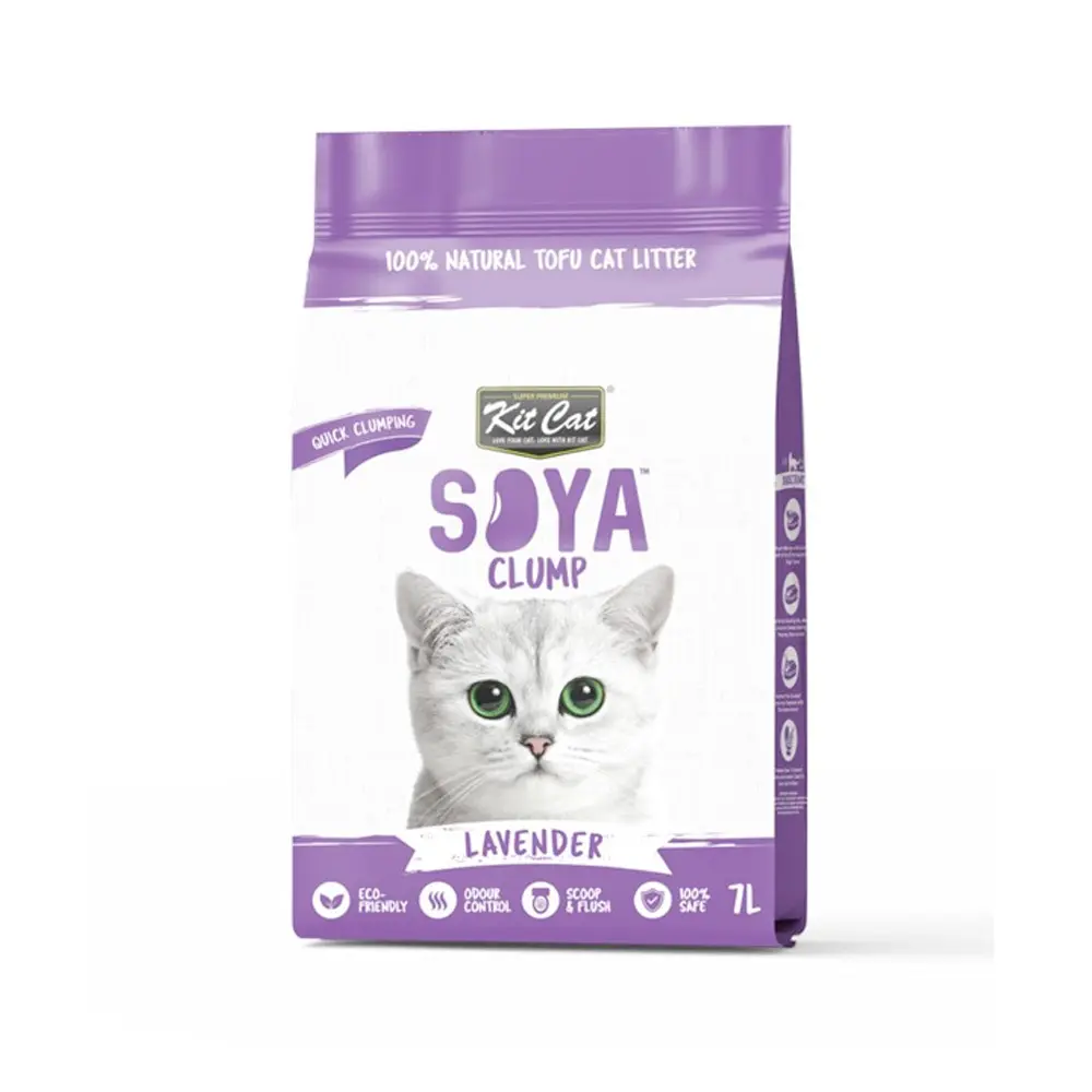 [4176] Kit Cat Soya Clump Tofu Cat Litter – Lavender Scent, 7L