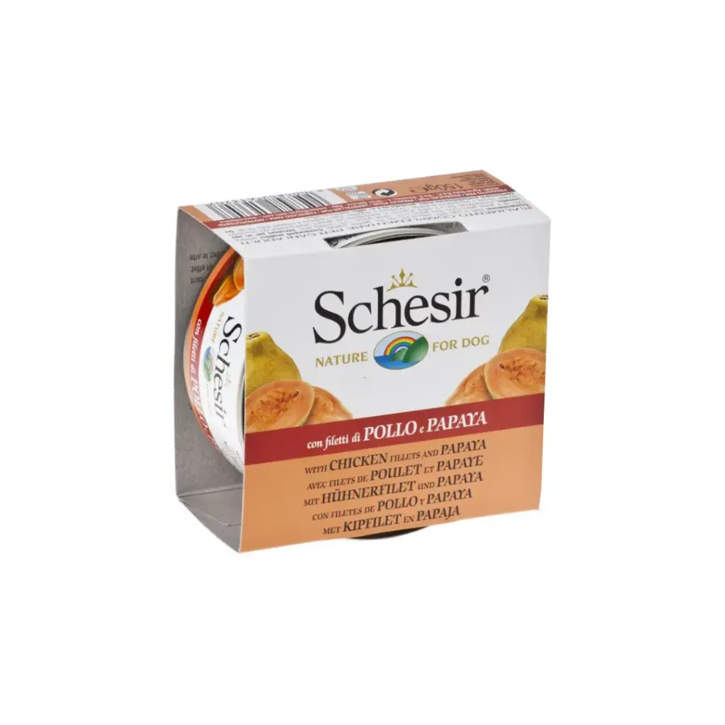 Schesir Chicken Fillets With Papaya Wet Food Can 150g
