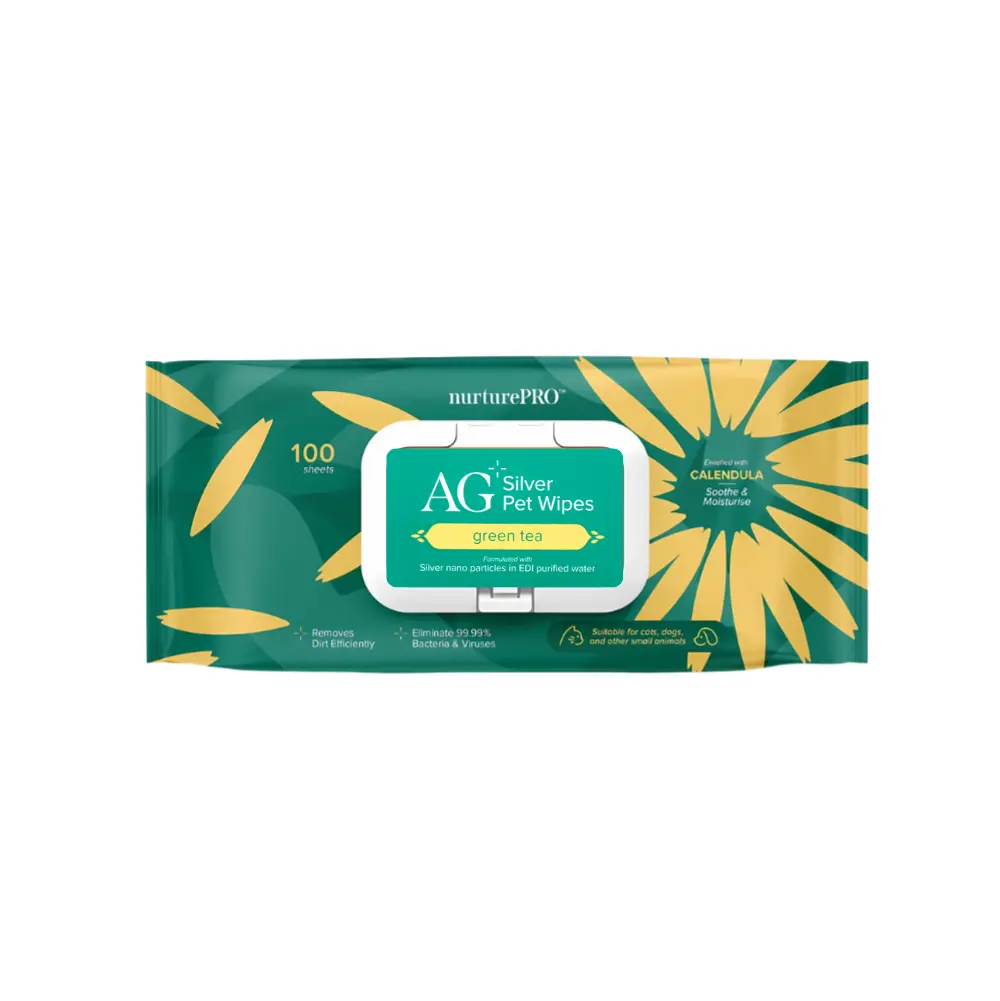NurtureProAG+SilverPetWetWipes-GreenTea(100Sheets/Pack)