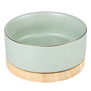 [LR15464] Duvo+ Timber Green Ceramic Pet Feeding Bowl - 450ml