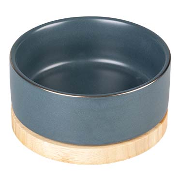 [LR15463] Duvo+ Timber Blue Ceramic Pet Feeding Bowl - 450ml