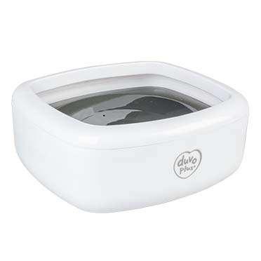 Duvo+ Splash-Proof White & Grey Pet Drinking Bowl - 1500ml