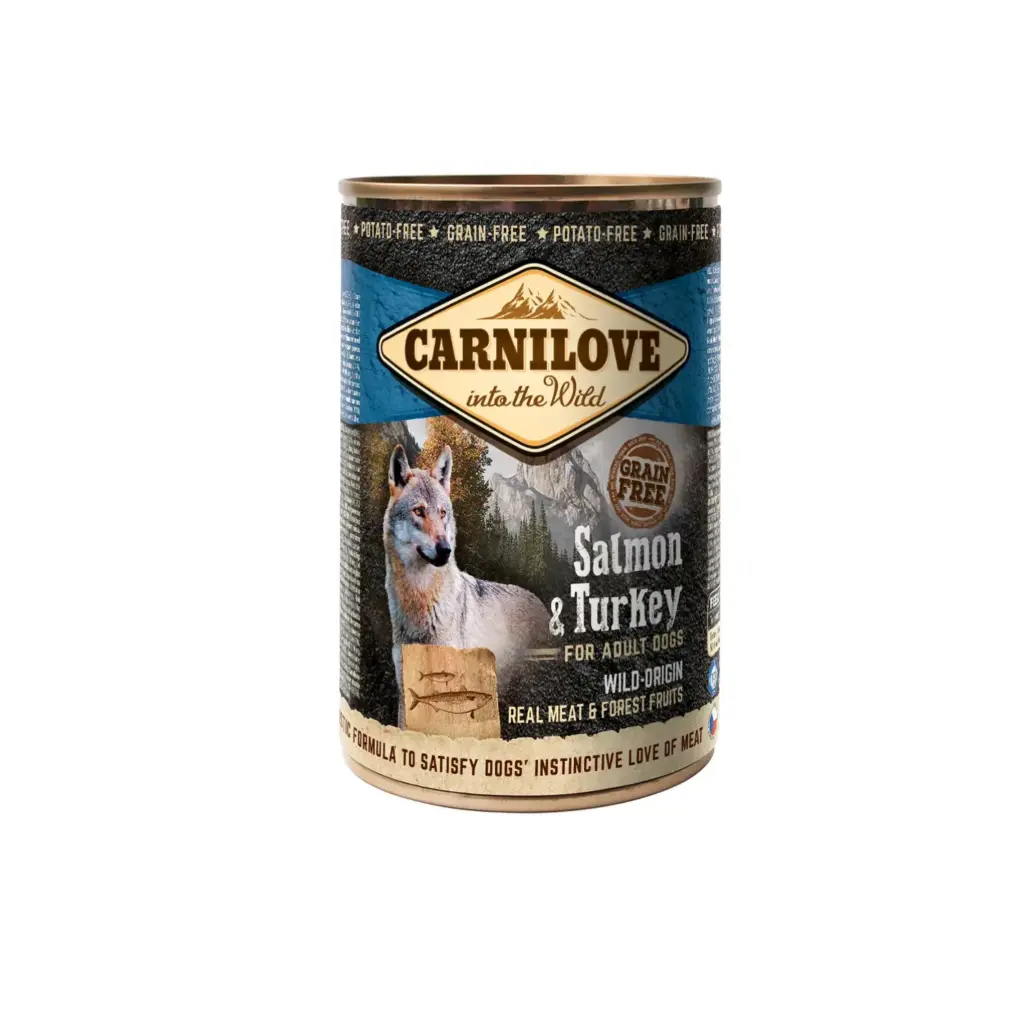 [8595602529278] Carnilove Salmon & Turkey Grain-Free Adult Wet Dog Food - 400g