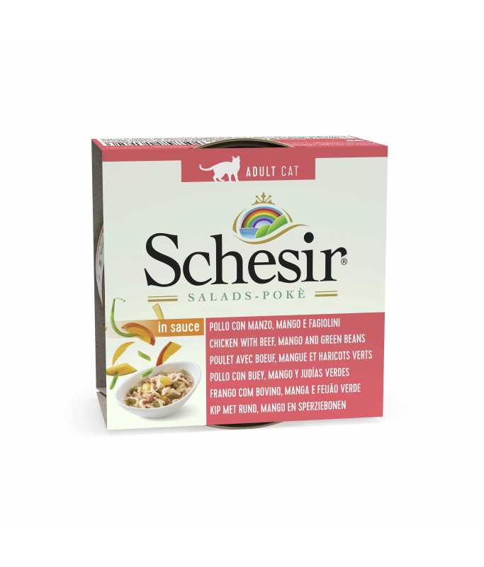 Schesir Schesir Salad Cat Wet Food Beef and Chicken with Mango and Green Beans-(Min Order 85g- 14pcs)[Weight - 85g]