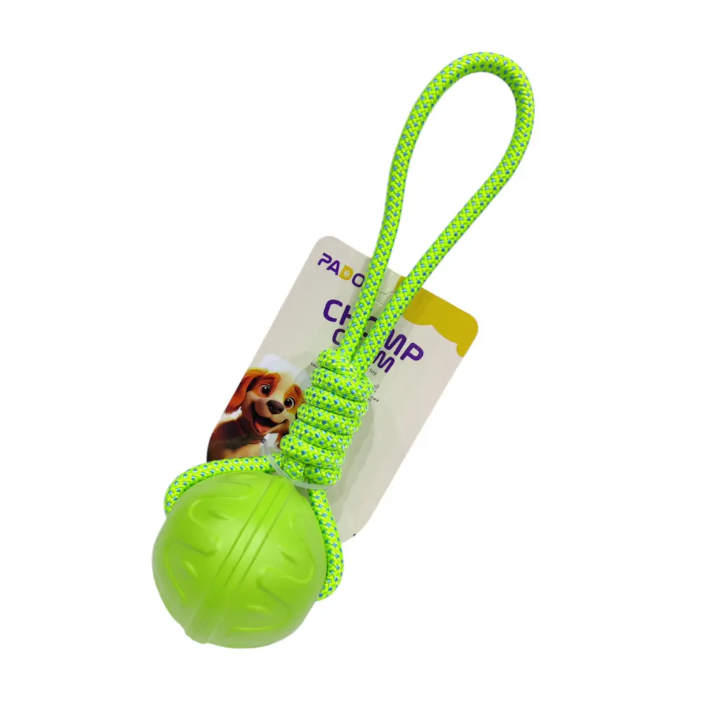 Pado Chomp Chum Ball With Rope EVA Toy-Green [⌀8cm,Rope Length:30cm]