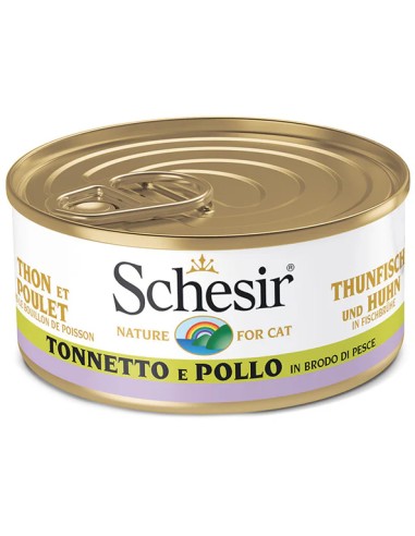 [C01064524] Schesir Cat Can Broth-Wet Food Tuna with Chicken-(Min Order 70g - 14pcs)Weight: 70g