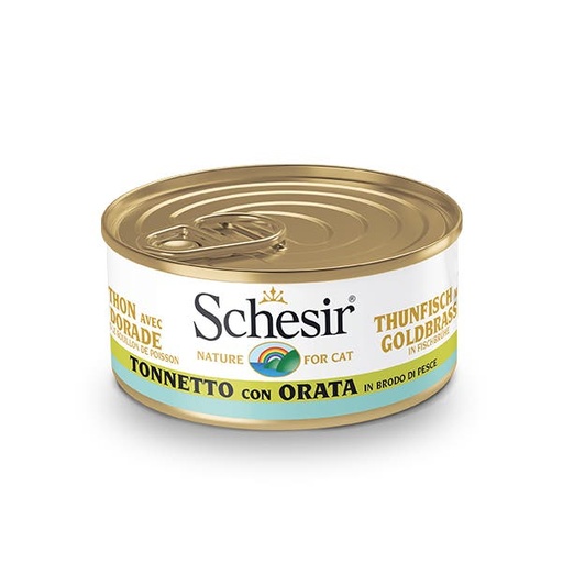 [C01064521] Schesir Cat Can Broth-Wet Food Tuna with Seabream-(Min Order 70g - 14pcs)Weight: 70g