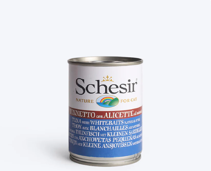 [C01064602] Schesir Cat Can-Wet Food Tuna with Whitebait - (Min Order 140g - 24pcs)Weight: 140g