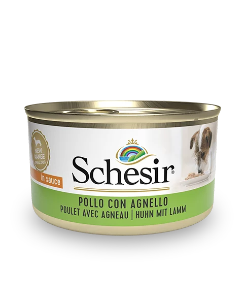 [C01071704] Schesir Dog Wet Food Can-Chicken with Lamb - (Min Order 85g- 14pcs)Weight: 85g
