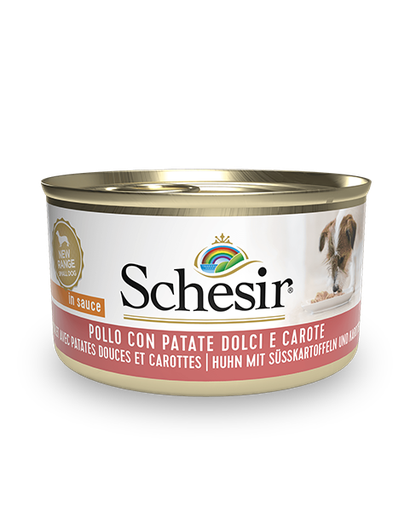 [C01071702] Schesir Dog Wet Food Can-Chicken with Potatoes and Carrots - (Min Order 85g- 14pcs)Weight: 85g