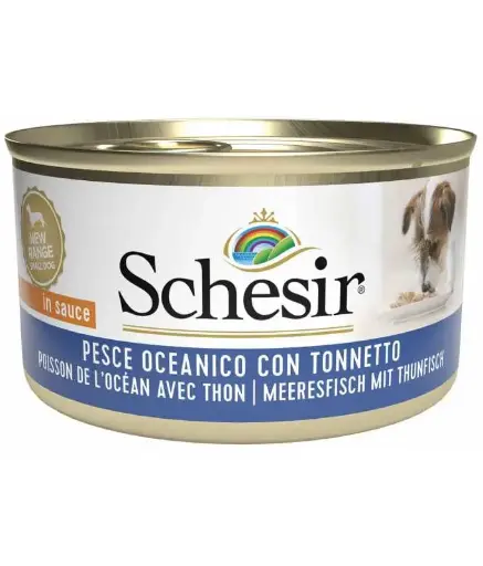 [C01071705] Schesir Dog Wet Food Can-Ocean Fish with Tuna- (Min Order 85g- 14pcs)Weight: 85g
