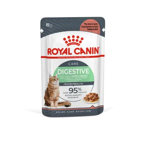 [RO310480 ] Royal Canin Feline Care Nutrition Digest Sensitive Gravy Digestive Support Wet Cat Food Pouch 12x85g