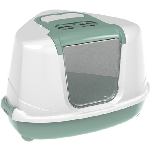 [5412087021130] Moderna - Flip Corner Cat Litter Box - Green - 56.3 x 44.4 x 36.4cm