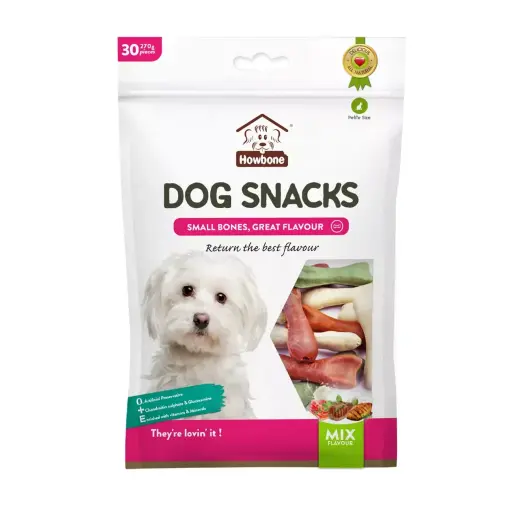 [6942133304898]  Howbone Dog Snack - Small Bone Mix Flavour 30pcs/pack (270g) 
