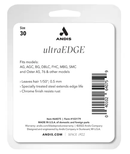 [AN64075] Andis UltraEdge® Detachable BladeBlade Size: 30 / 0.5mm 