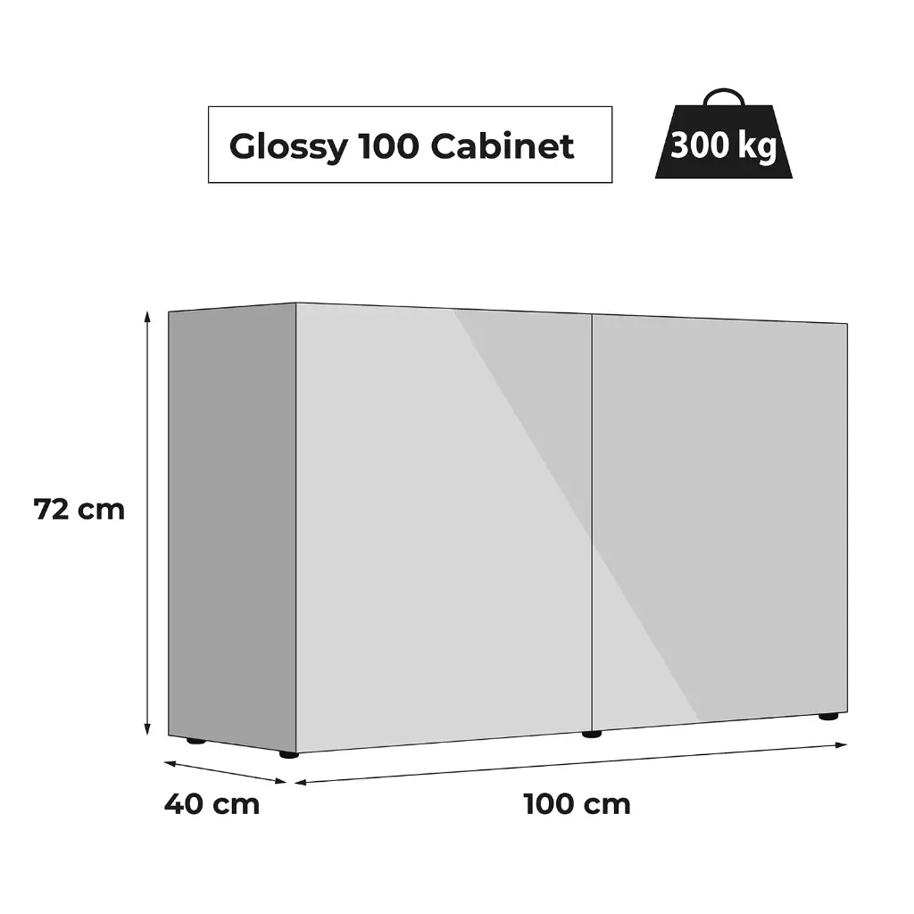 [AQ112933] Aquael Cabinet Glossy Black Sizes: 100 cm