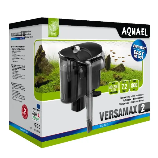 [AQ102123] Aquael Versa Max 2 External Filter [Max Flow:800 l/h] For 40-200 Litres Aquarium