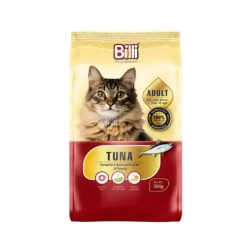 Billi Adult Cat Food - Tuna Flavor Dry Food 500g - Urinary & Coat Health