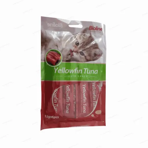 [6970117123272] Bioline Liquid Cat Treats Yellowfin Tuna Immune & Brain Function Support Cat Treat Pouch 90g
