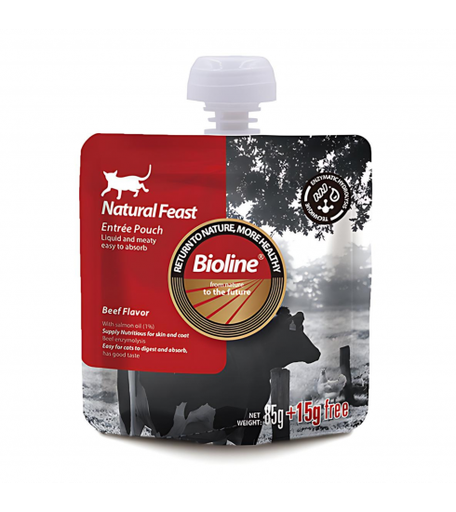 [6970117126365] Bioline Natural Feast Entree Pouch Beef Flavor 85g+15g  