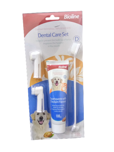 [6970117124415] Bioline - Dental Hygiene Set for Pets - Chicken Flavor - 100g