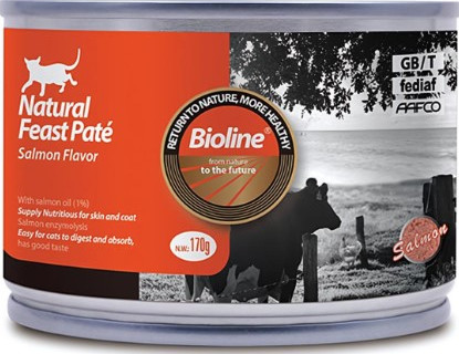 [6970117126044] Bioline Natural Feast Pate Cat Can Salmon Recipe 170g 