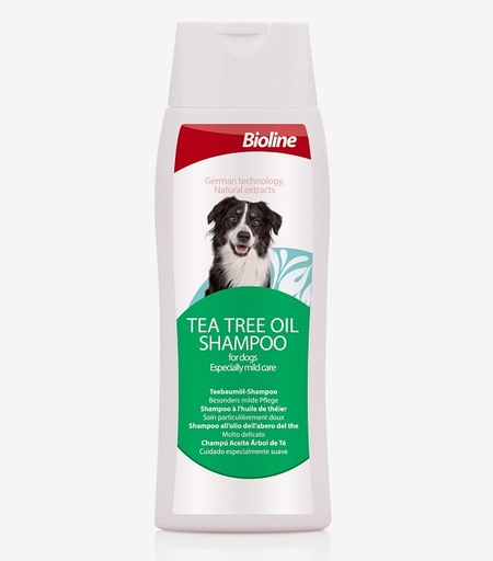 [6970117123913] Bioline Tea Tree Oil Dog Shampoo - 250ml 