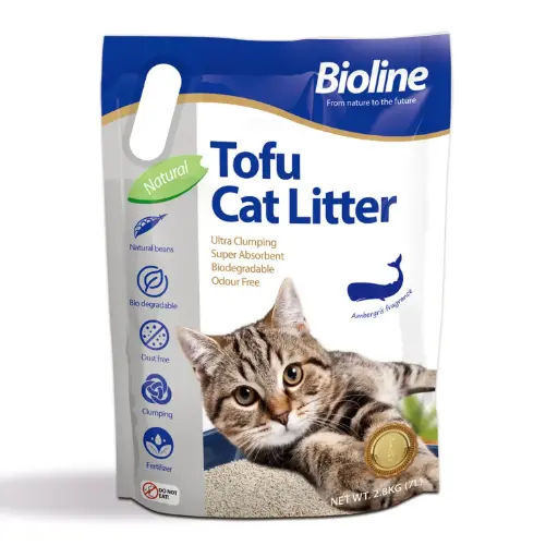 [6970117125719] Bioline Tofu Cat Litter 7L - Ambergris Fragrance