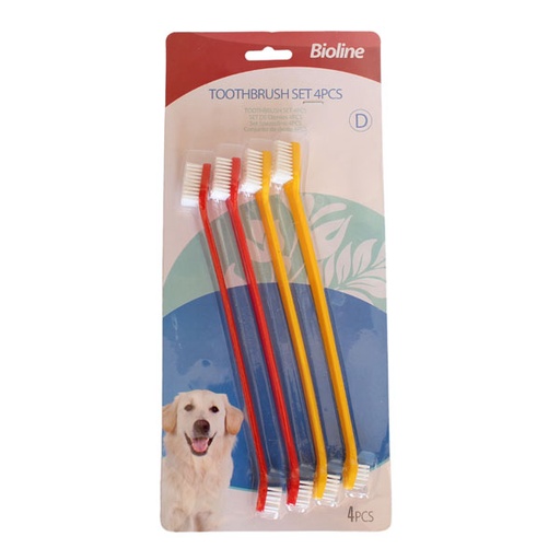 [6970117125139] Bioline Toothbrush for Dogs Set 4pcs 