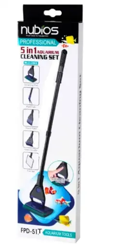 [CS-FPD-51T] CHICOS NUBIOS 5 IN 1 AQUARIUM CLEANING SET (WITH TELESCOPIC HANDLE) 67CM