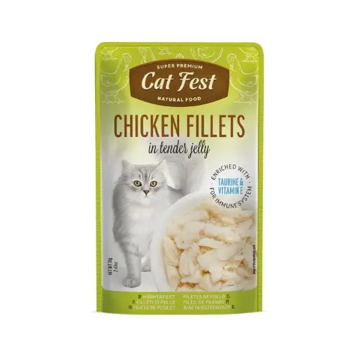 [79218039] Cat Fest Chicken Fillets In Tender Jelly Wet Cat Food Can 70g